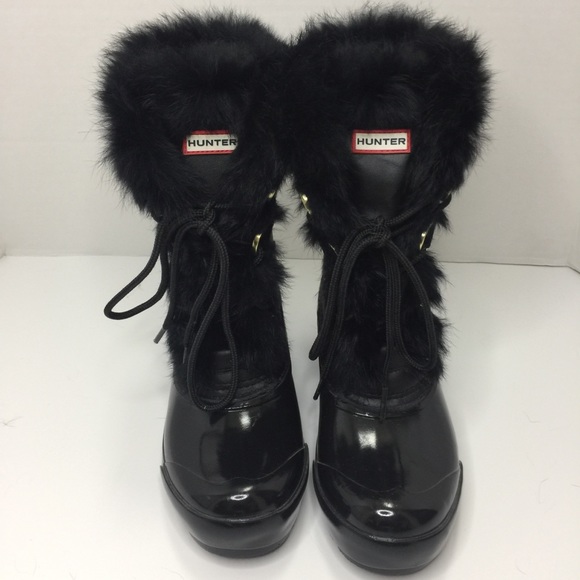 Hunter Cathie Genuine Dyed Rabbit Fur Trim Boot - Picture 4 of 8